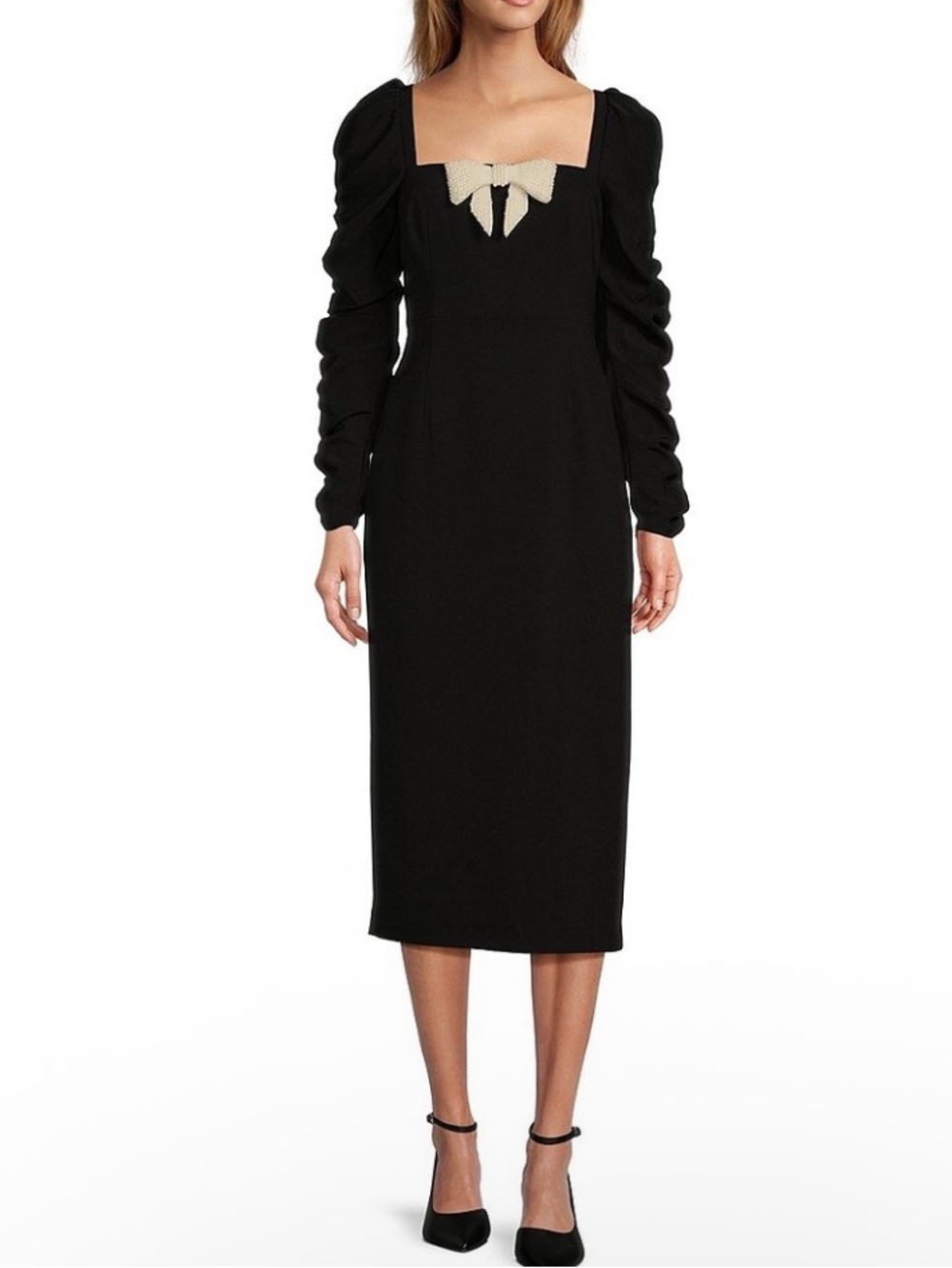 Antonio Melani Elana Crepe Pearl Bow Dress
